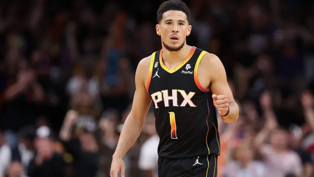 Devin Booker in action for the Phoenix Suns.