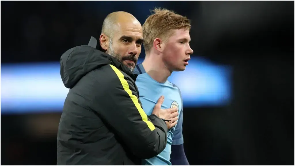 Pep Guardiola and Kevin De Bruyne in Manchester City – IMAGO / Sportimage