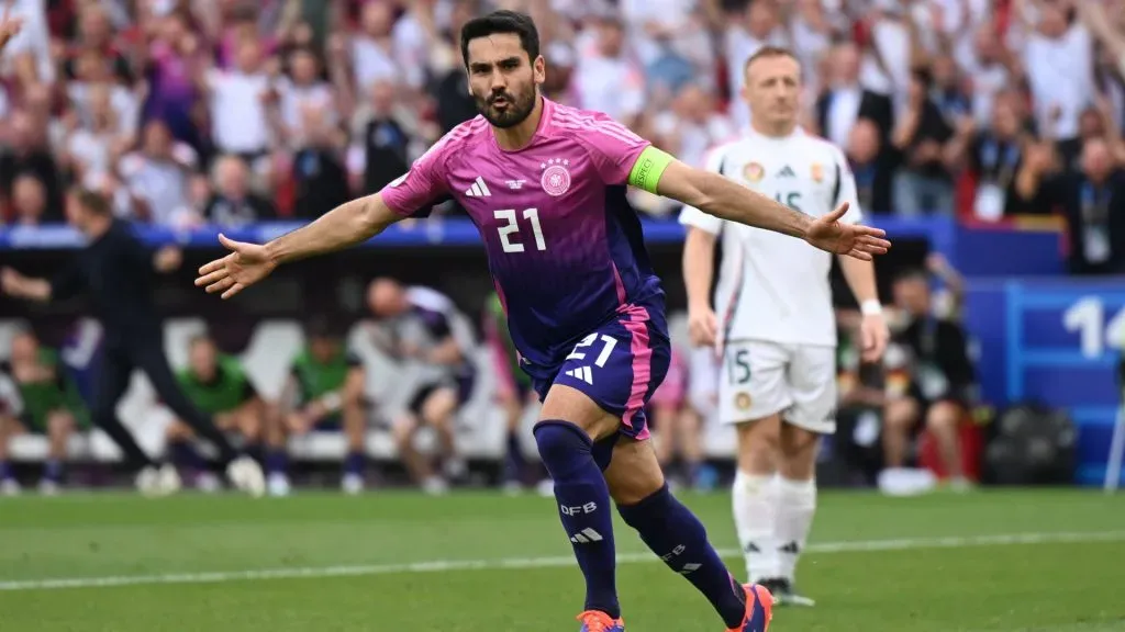 Ilkay Gundogan of Germany celebrates scoring his team’s second goal during the UEFA EURO 2024 group stage match between Germany and Hungary at Stuttgart Arena on June 19, 2024 in Stuttgart, Germany. Photo by Shaun Botterill/Getty Images