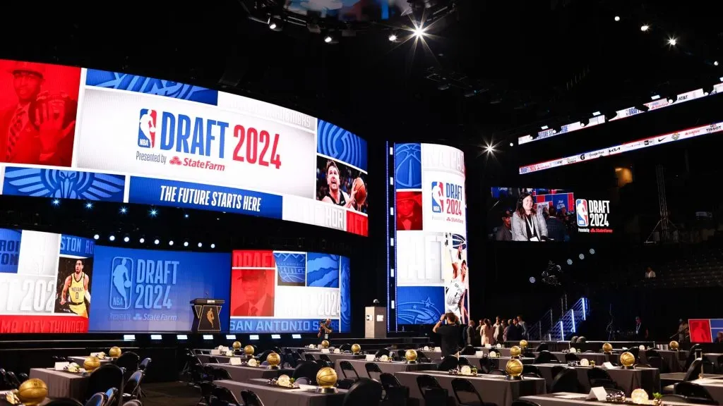 An overall view prior to the first round of the 2024 NBA Draft at Barclays Center on June 26, 2024 in the Brooklyn borough of New York City. Photo by Sarah Stier/Getty Images