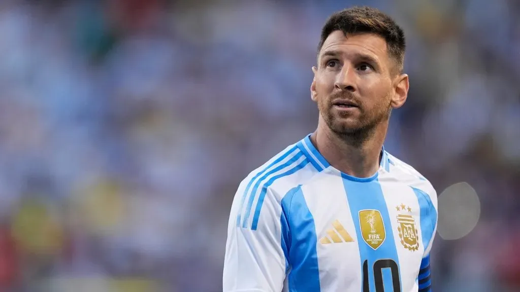 Lionel Messi #10 of Argentina looks on in the second half against Ecuador during an International Friendly match at Soldier Field on June 09, 2024 in Chicago, Illinois. (Photo by Patrick McDermott/Getty Images)