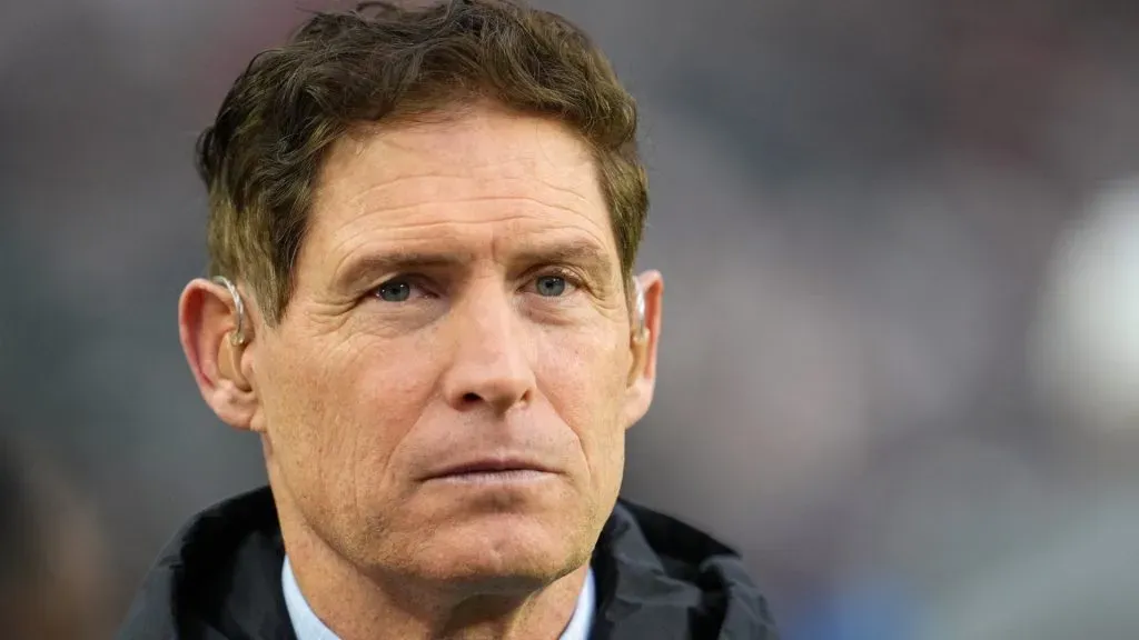 Steve Young looks on prior to a game between the Kansas City Chiefs and Las Vegas Raiders at Allegiant Stadium on January 07, 2023 in Las Vegas, Nevada. (Photo by Jeff Bottari/Getty Images)