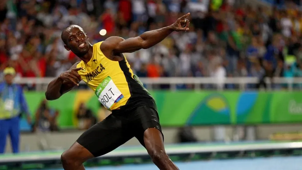 Usain Bolt of Jamaica celebrates winning the Men’s 200m Final on Day 13 of the Rio 2016 Olympic Games at the Olympic Stadium on August 18, 2016 in Rio de Janeiro, Brazil.