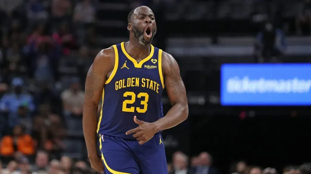 Draymond Green celebrates after scoring.