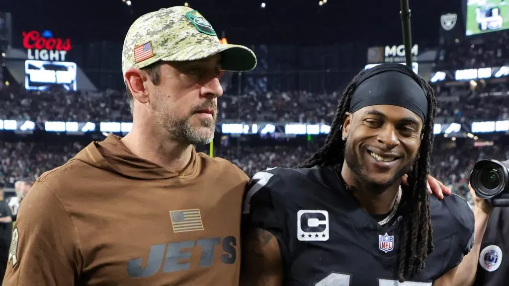 Aaron Rodgers (left, Jets) with Davante Adams (right, Raiders) – NFL 2023
