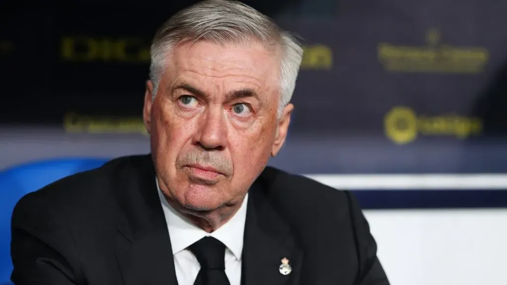 Carlo Ancelotti, Manager of Real Madrid, looks on prior to the LaLiga Santander match between Cadiz CF and Real Madrid CF at Estadio Nuevo Mirandilla on April 15, 2023 in Cadiz, Spain.