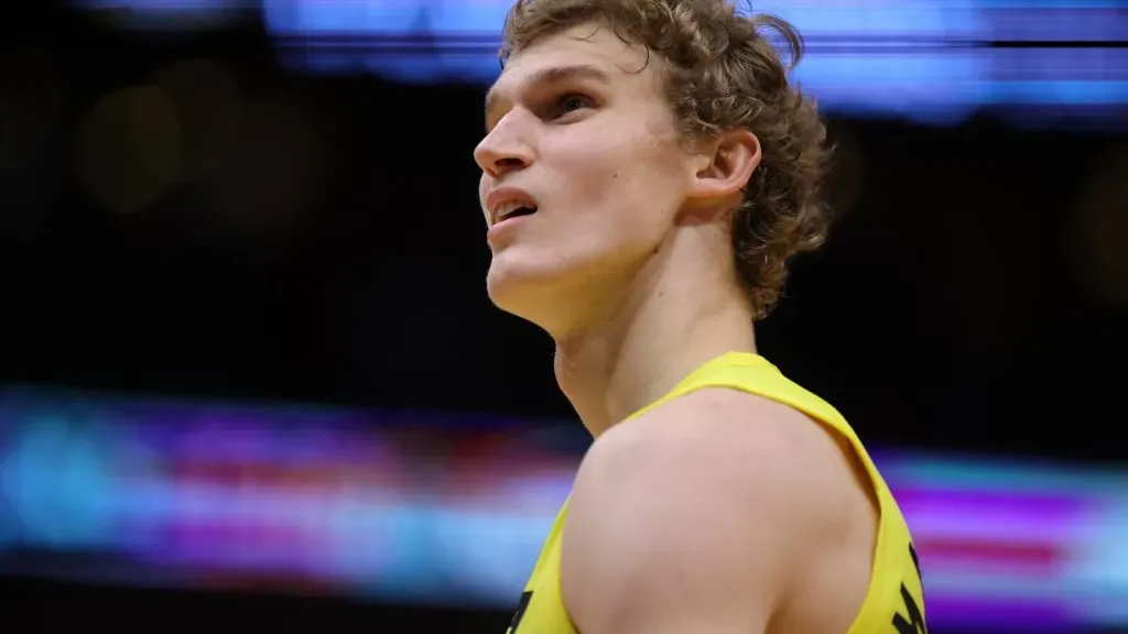 Lauri Markkanen #23 of the Utah Jazz reacts against the New Orleans Pelicans during a game at the Smoothie King Center on October 23, 2022 in New Orleans, Louisiana.