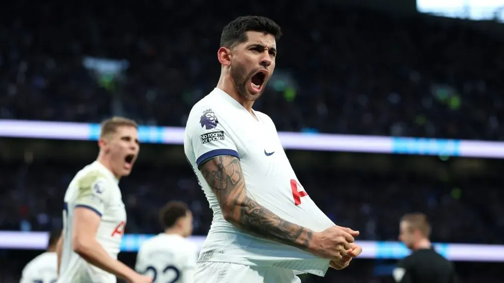 Cristian Romero of Tottenham Hotspur celebrates scoring his team’s second goal during the Premier League match between Tottenham Hotspur and Crystal Palace at the Tottenham Hotspur Stadium on March 02, 2024 in London, England. (Photo by Richard Pelham/Getty Images)Cuti Romero, the talented Argentine defender of Tottenham Hotspur, is one of Real Madrid’s targets.