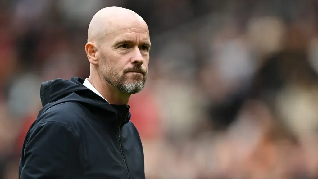 Manchester United manager Erik ten Hag looks on after the Premier League match between Manchester United and Nottingham Forest at Old Trafford on August 26, 2023 in Manchester, England.