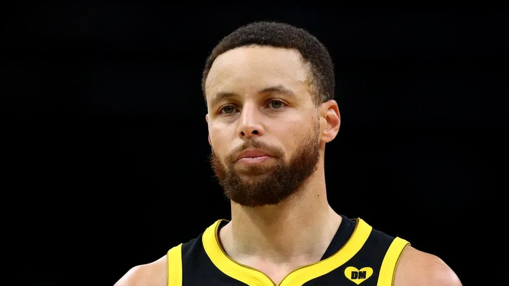 Stephen Curry looks on during a game with the Golden State Warriors.