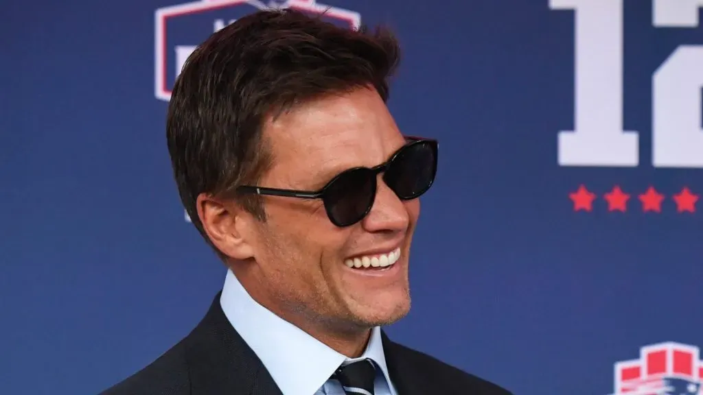 Tom Brady during the 2024 Hall of Fame Induction Ceremony for Tom Brady at Gillette Stadium on June 12, 2024 in Foxborough, Massachusetts.