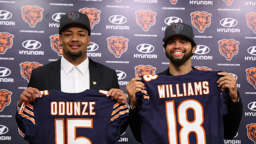 Rome Odunze and Caleb Williams, 2024 1st-round picks of the Chicago Bears