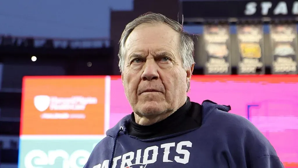 New England Patriots head coach Bill Belichick exits the field after the Patriots 27-17 loss to the Kansas City Chiefs at Gillette Stadium on December 17, 2023 in Foxborough, Massachusetts.