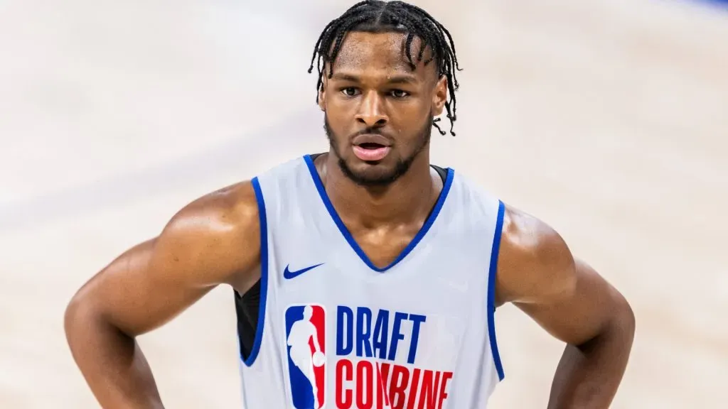 Bronny James during the 2024 NBA Draft Combine on May 14, 2024 in Chicago. IMAGO / Bildbyran.