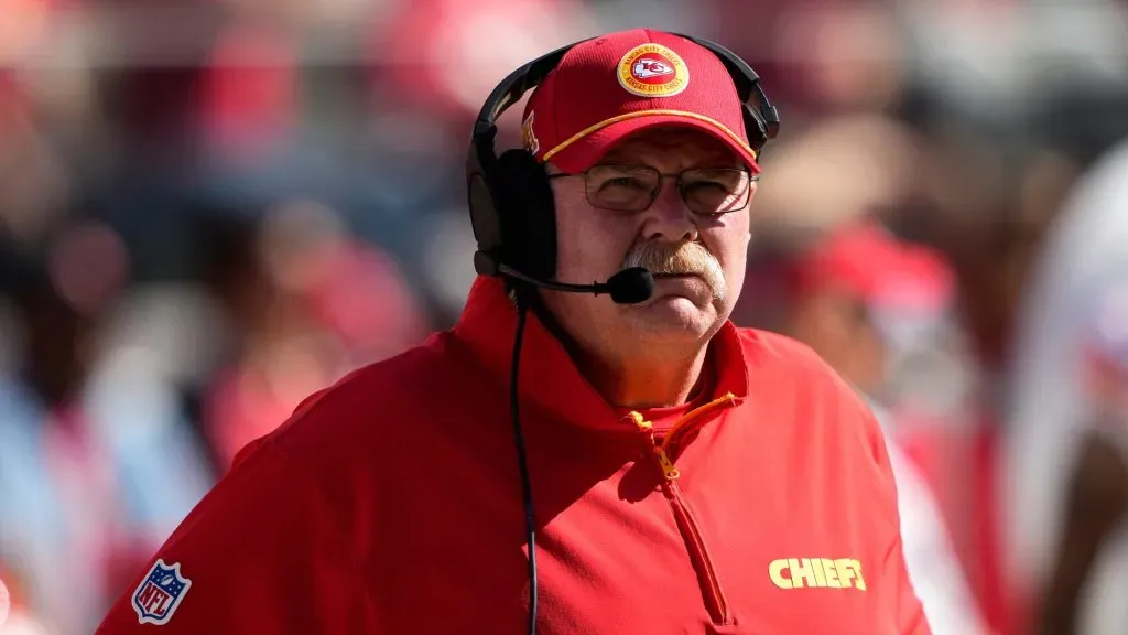 Head coach Andy Reid of the Kansas City Chiefs looks on prior to a game against the San Francisco 49ers at Levi’s Stadium on October 20, 2024. (Source: Thearon W. Henderson/Getty Images)