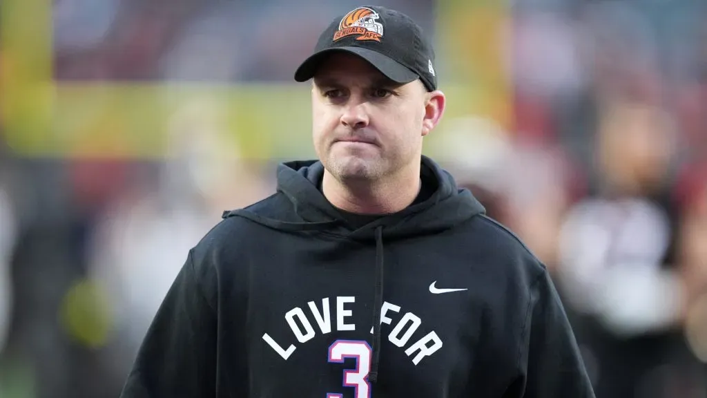 Head coach Zac Taylor of the Cincinnati Bengals walks off the field after defeating the Baltimore Ravens 27-16 at Paycor Stadium on January 08, 2023. (Source: Dylan Buell/Getty Images)
