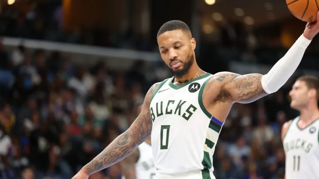 Damian Lillard #0 of the Milwaukee Bucks grabs the ball against the Memphis Grizzlies during the second half at FedExForum. Wes Hale/Getty Images