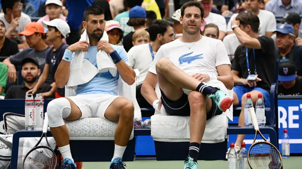 Novak Djokovic and Juan Martin del Potro practice court at the USTA Billie Jean King National Tennis Center in Flushing. (IMAGO / Cover-Images)