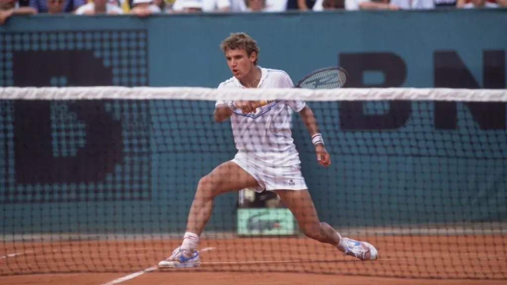 Mats Wilander competes in the Men’s Singles of the 1983 French Open. (Photo by Steve Powell/Getty Images)