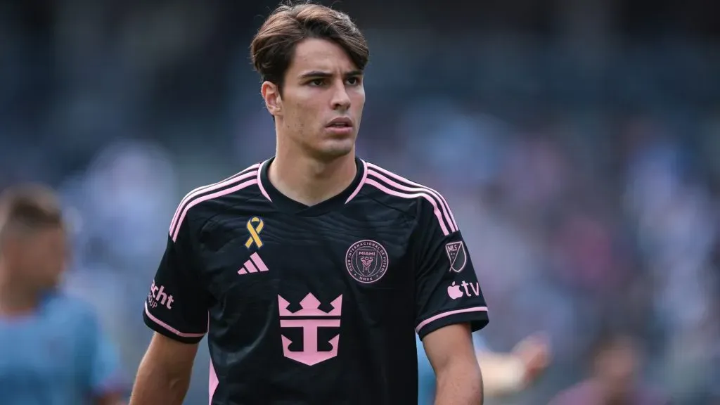 Federico Redondo #55 of Inter Miami CF in action in the first half against New York City FC at Yankee Stadium.