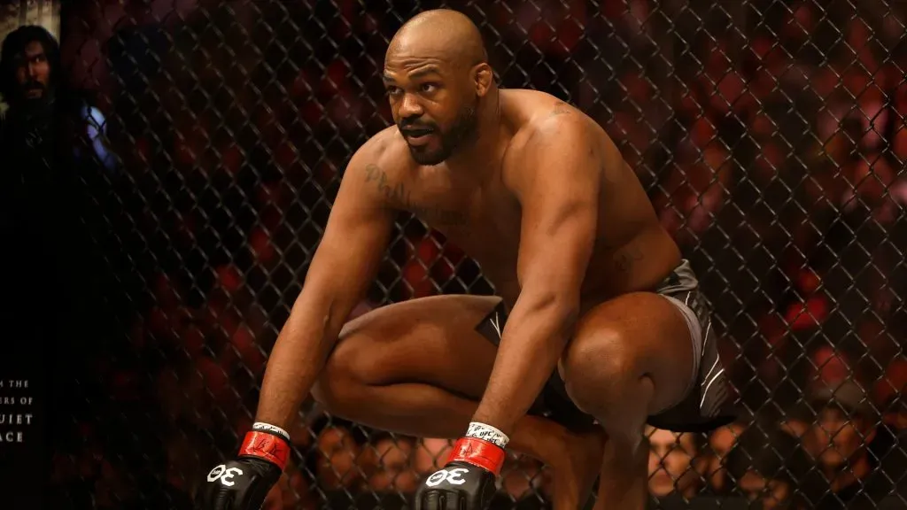 Jon Jones fights Ciryl Gane of France in the UFC heavyweight championship fight during the UFC 285 event at T-Mobile Arena on March 04, 2023. (Source: Chris Graythen/Getty Images)