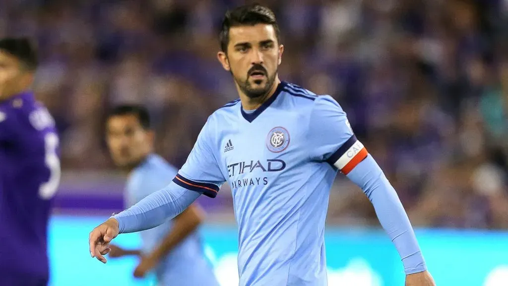 David Villa #7 of New York City FC is seen on the field during a MLS soccer match between New York City FC and Orlando City SC at the Orlando City Stadium on March 5, 2017. (Source: Alex Menendez/Getty Images)