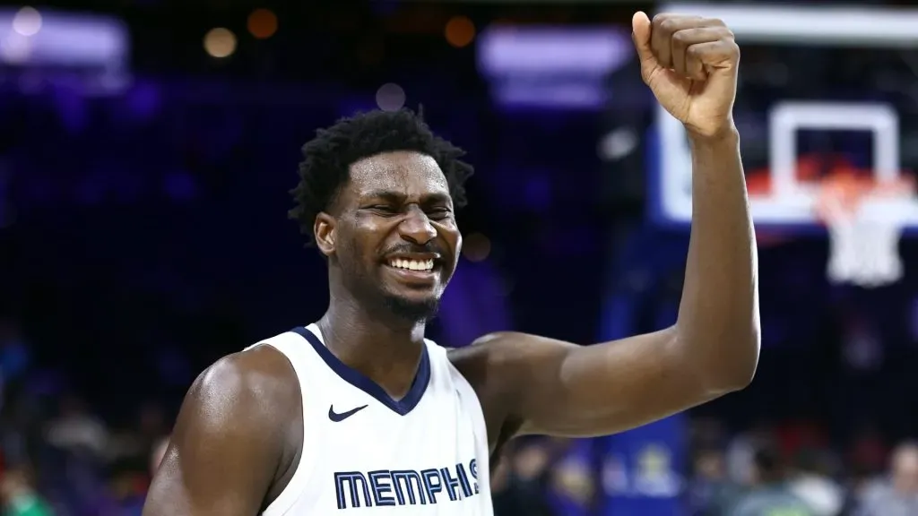 Jaren Jackson Jr. of the Memphis Grizzlies reacts after a game against the Philadelphia 76ers on March 06, 2024.