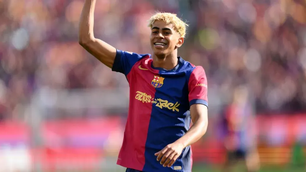Lamine Yamal celebrates at the Clasico (Getty Images)