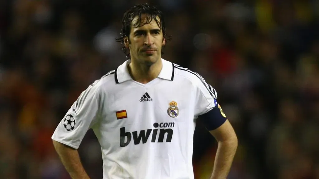 Raul of Real Madrid shows his dejection at the end of the UEFA Champions League Round of Sixteen, Second Leg match between Liverpool and Real Madrid at Anfield on March 10, 2009. (Source: Clive Mason/Getty Images)