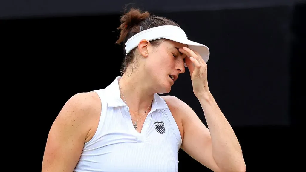 Marino reacts against Lin Zhu of China in the Women’s Singles Quarter Final match during Day Seven of the Rothesay Classic Birmingham ( Stephen Pond/Getty Images for LTA)