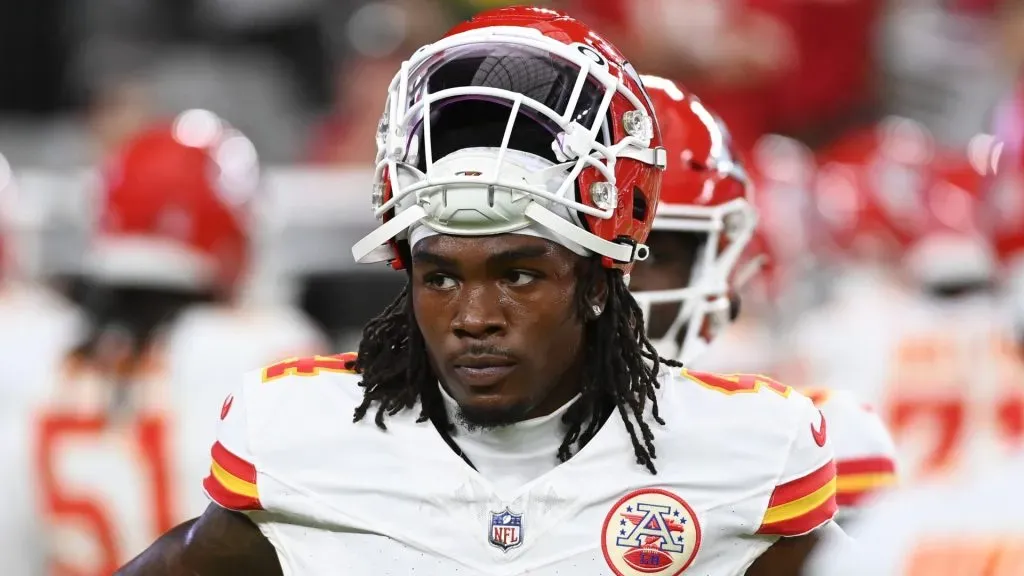 Rashee Rice looks on during a game.