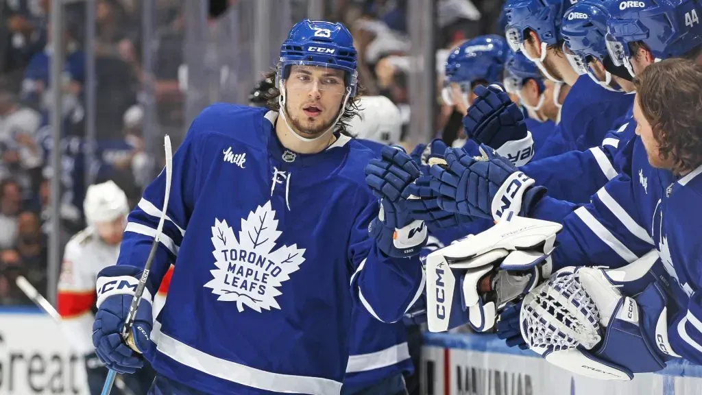 Matthew Knies ready to step up after Mitch Marner trade.  (Photo by Claus Andersen/Getty Images)