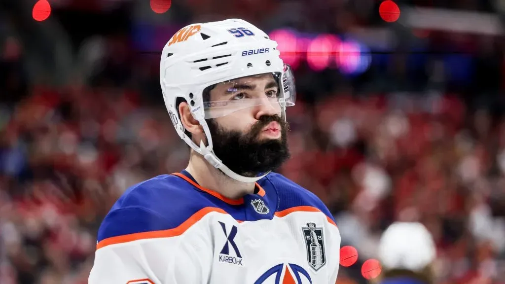 Jake Walman #96 of the Edmonton Oilers at Amerant Bank Arena on June 17, 2025.