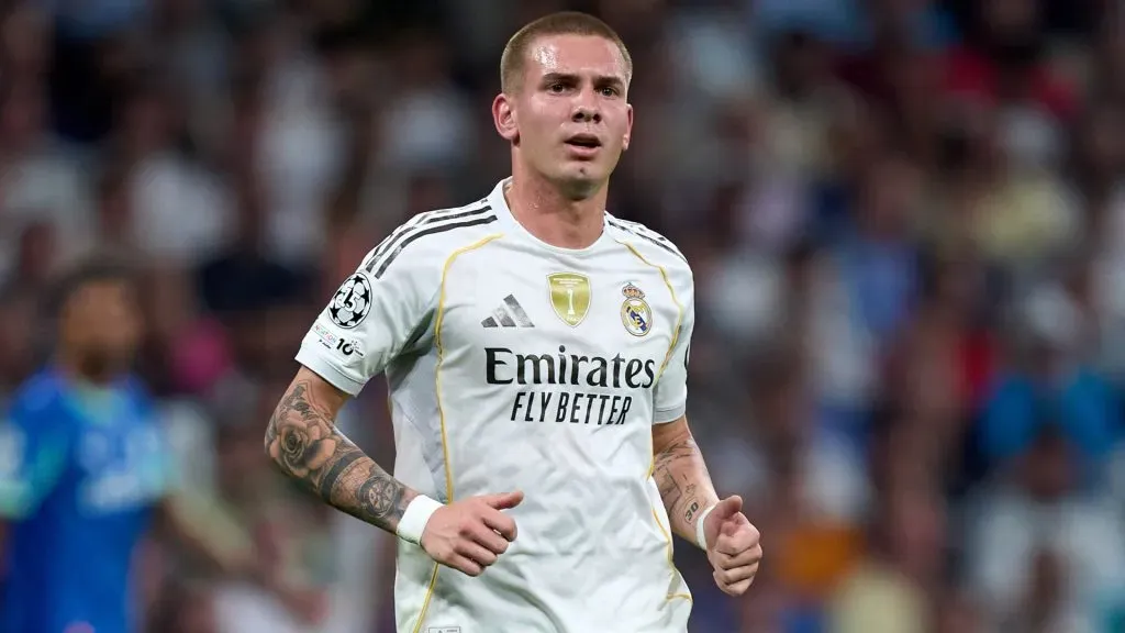 Franco Mastantuono of Real Madrid during the game against Olympique de Marseille. (Angel Martinez/Getty Images)