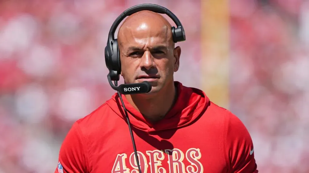 Defensive coordinator Robert Saleh of the San Francisco 49ers in 2025. (Source: Kavin Mistry/Getty Images)