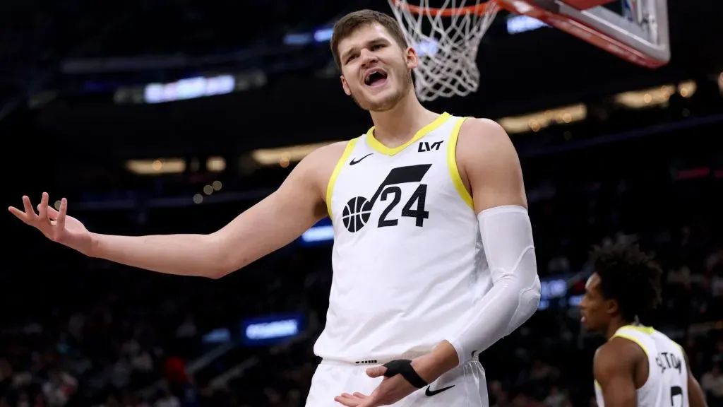 Walker Kessler during an NBA game with the Utah Jazz. (Harry How/Getty Images)