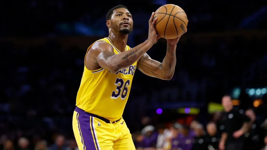 Marcus Smart during the NBA season opener against the Warriors. (Getty Images)