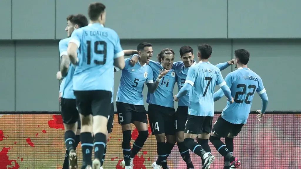Uruguay, en su último amistoso ante Corea del Sur (Getty Images)