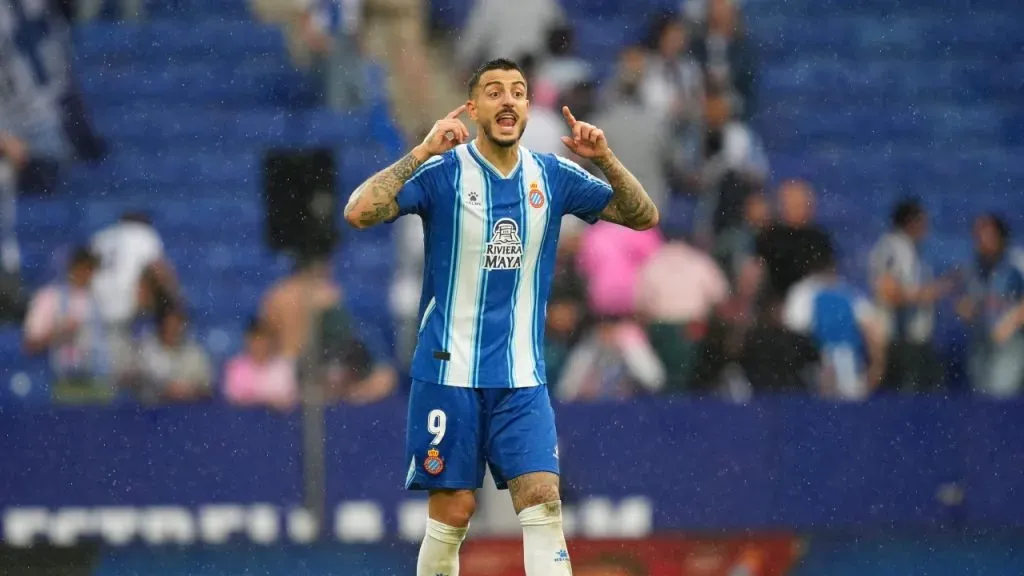Joselu no pudo evitar el descenso de Espanyol, pese a sus 16 goles en liga (Getty Images)