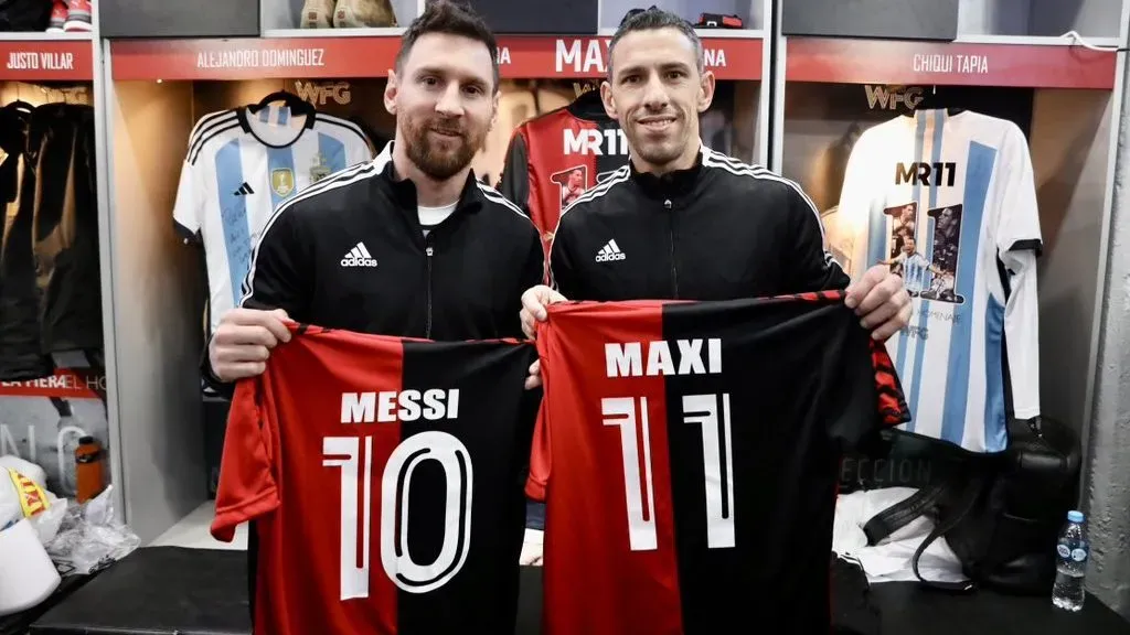 Lionel Messi en la previa del partido homenaje de Maxí Rodríguez. @Newells