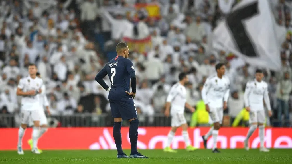 Kylian Mbappé, entre el PSG y el Real Madrid. Getty Images.