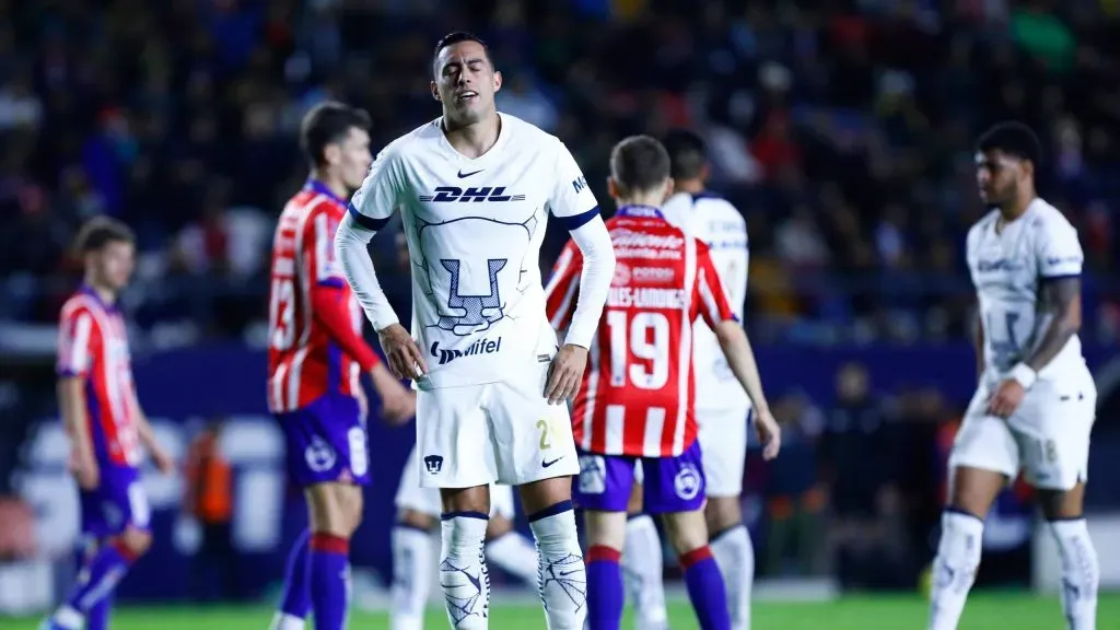 El momento de la lesión de Rogelio Funes Mori ante Atlético San Luis [Getty]