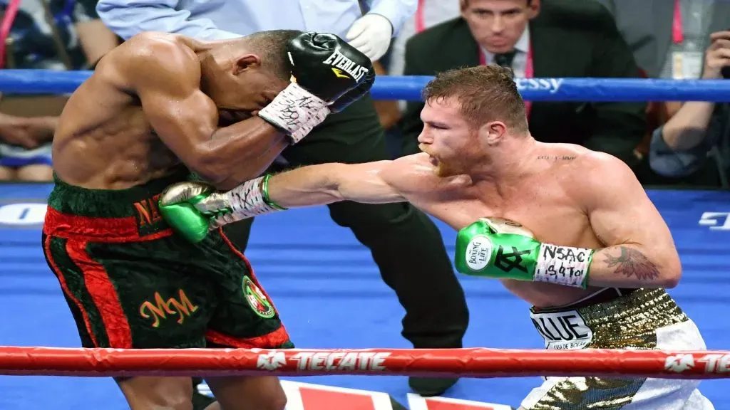 Canelo Álvarez enfrentando a Daniel Jacobs en Las Vegas, Estados Unidos. (Getty Images)