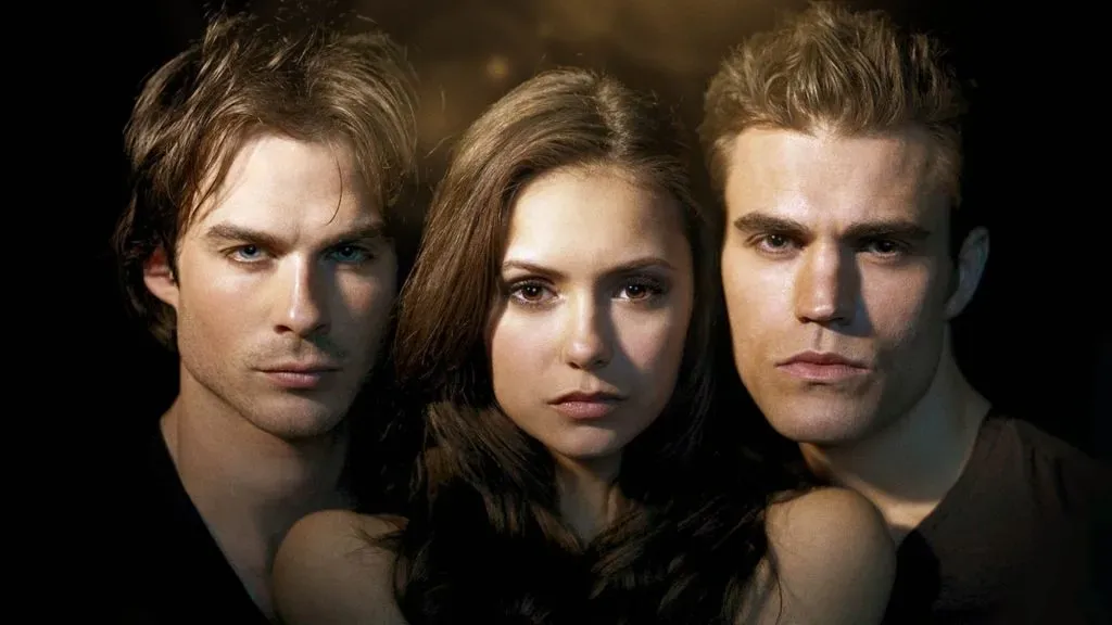 Ian Somerhalder, Paul Wesley and Nina Dobrev in The Vampire Diaries. (Source: IMDb)