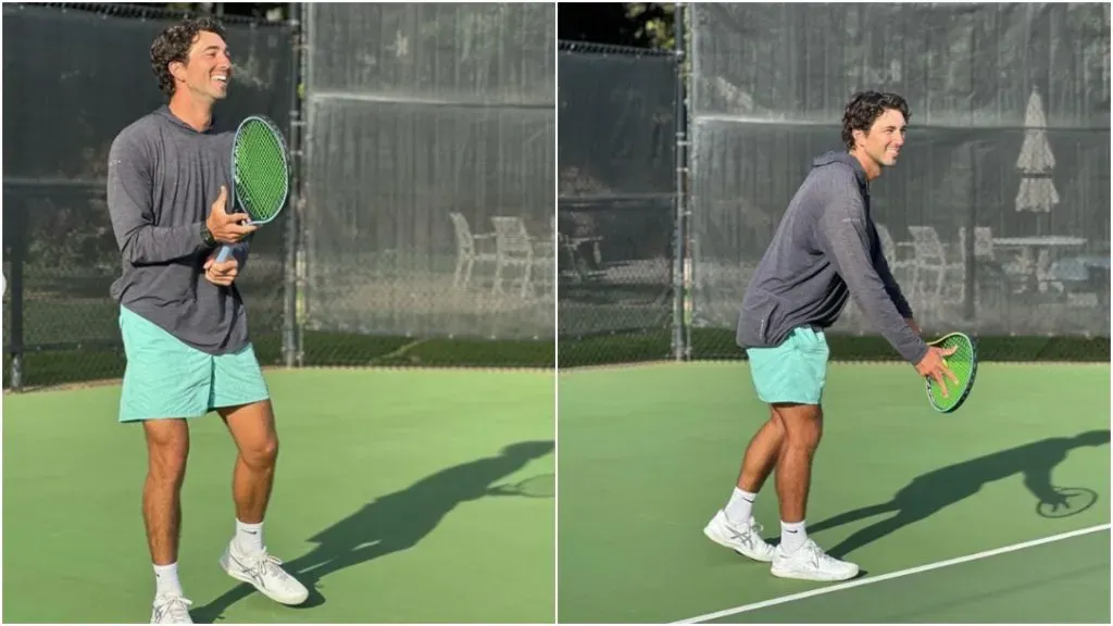 Joey Graziadei playing tennis (Instagram)