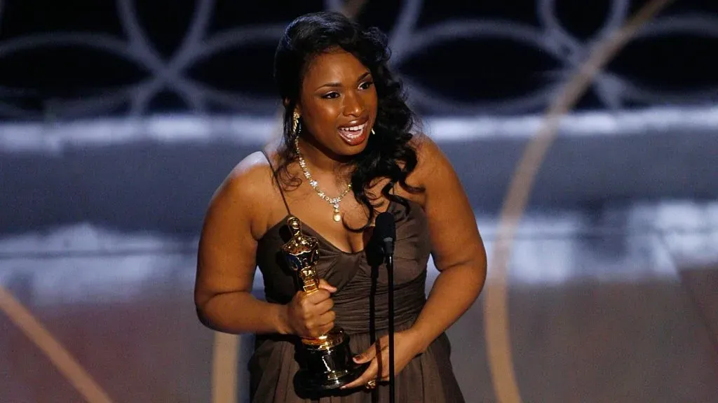 Jennifer Hudson receives the Oscar for Best Supporting Actress in 2007