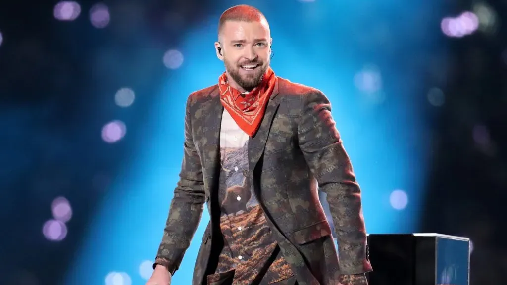 Justin Timberlake performs onstage during the 2018 Pepsi Super Bowl LII Halftime Show. (Source: Christopher Polk/Getty Images)