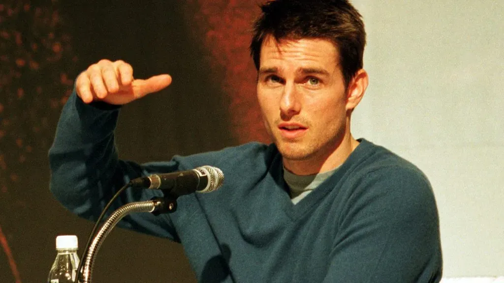 Tom Cruise answers questions during a press conference December 15, 2001. (Source: Chung Sung-Jun/Getty Images)