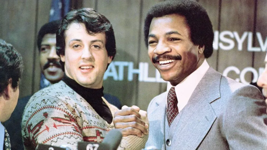 Sylvester Stallone and Carl Weathers in Rocky. (Source: IMDb)