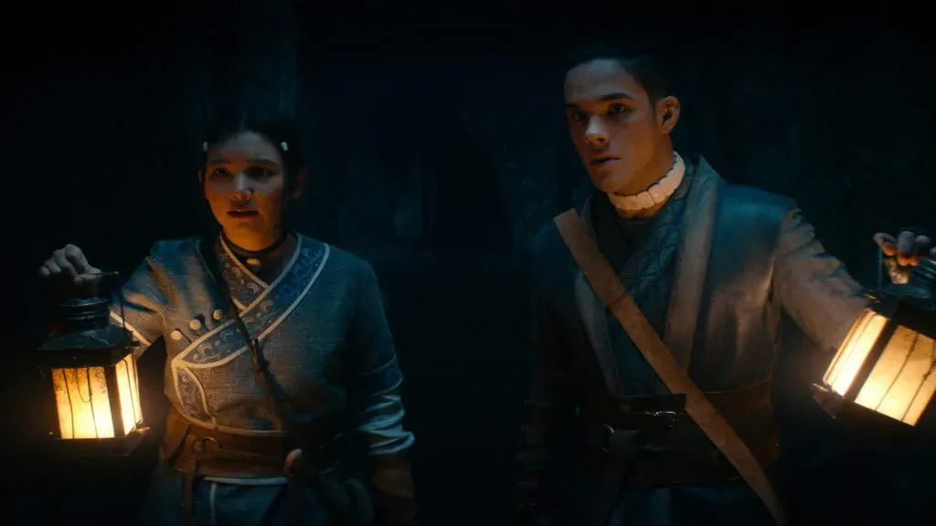 Kiawentiio, Ian Ousley and Katara in Avatar: The Last Airbender. (Source: IMDb)